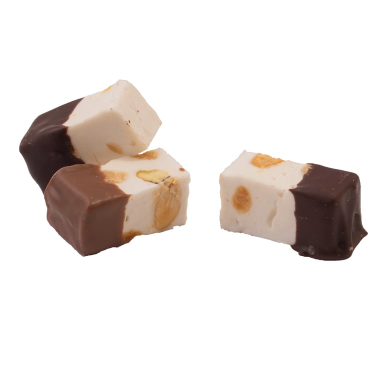 Nougat met melk en pure chocolade
