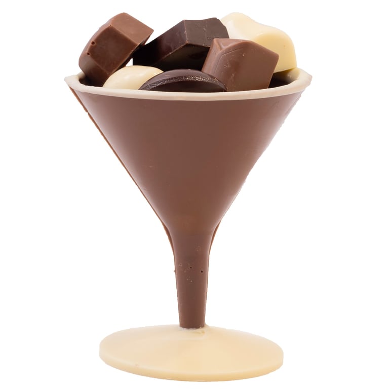 Glaasje gevuld met pralines