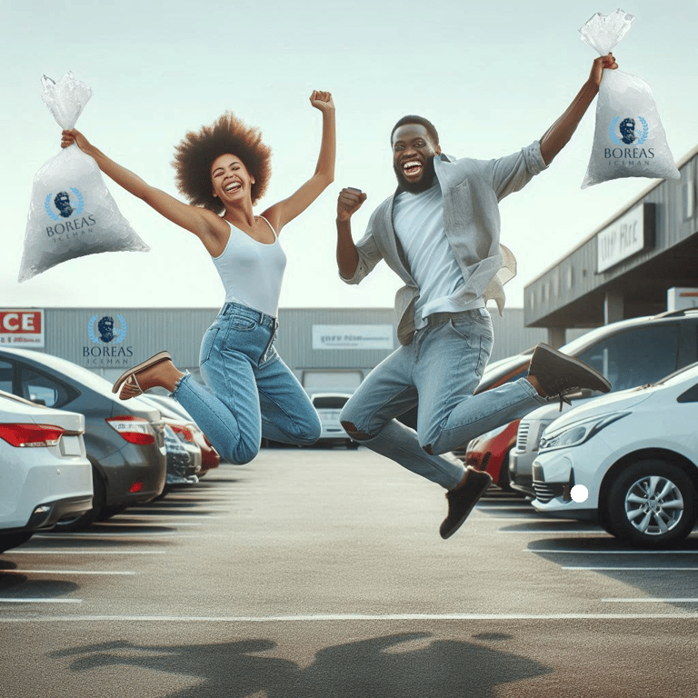 People happy for Boreas Iceman bags of ice