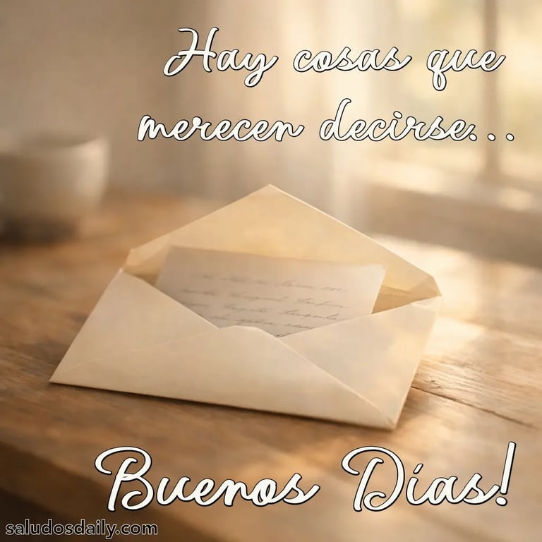 Sobre ligeramente abierto con una carta escrita a mano sobre una mesa de madera, iluminado por luz 