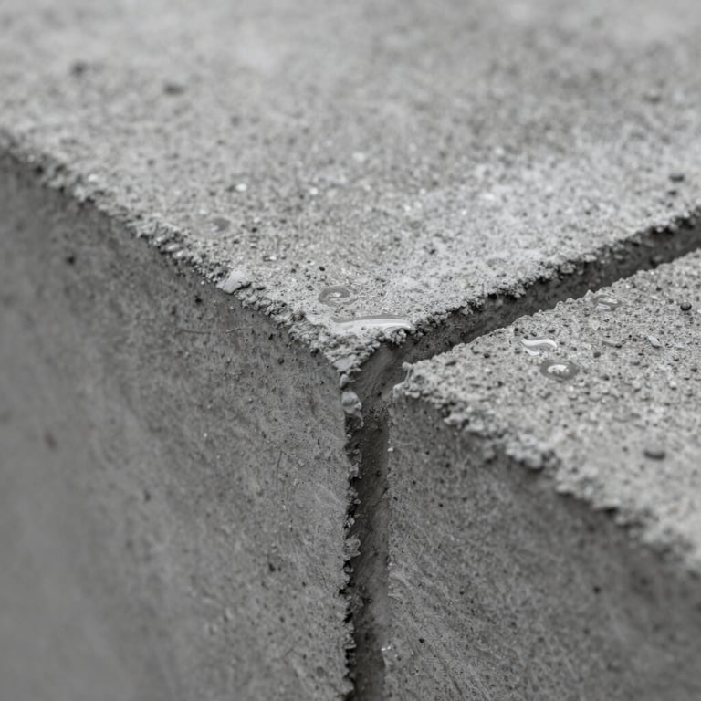 Detailed macro shot of wet grey concrete showing high consistency and quality.