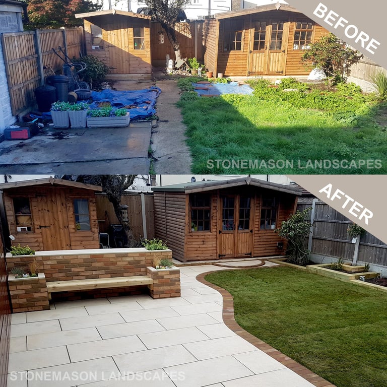 Before & After Garden Makeover Photos Romford - Hornchurch - Brentwood - Upminster