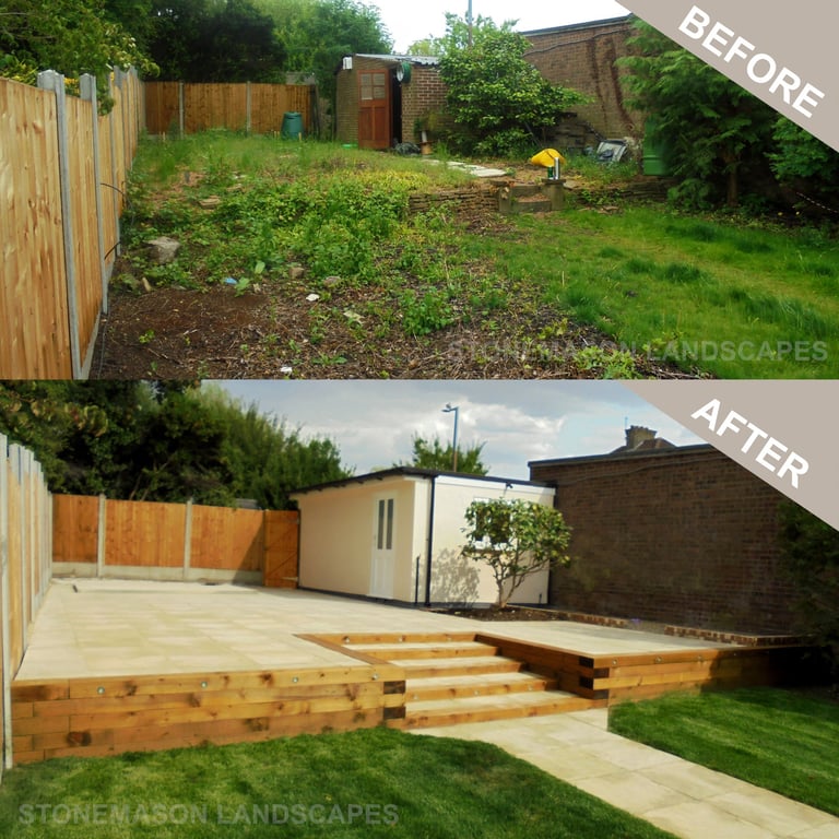 Before & After Garden Makeover Photos Romford - Hornchurch - Brentwood - Upminster