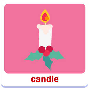 xmas candle | Christmas kids vocabulary