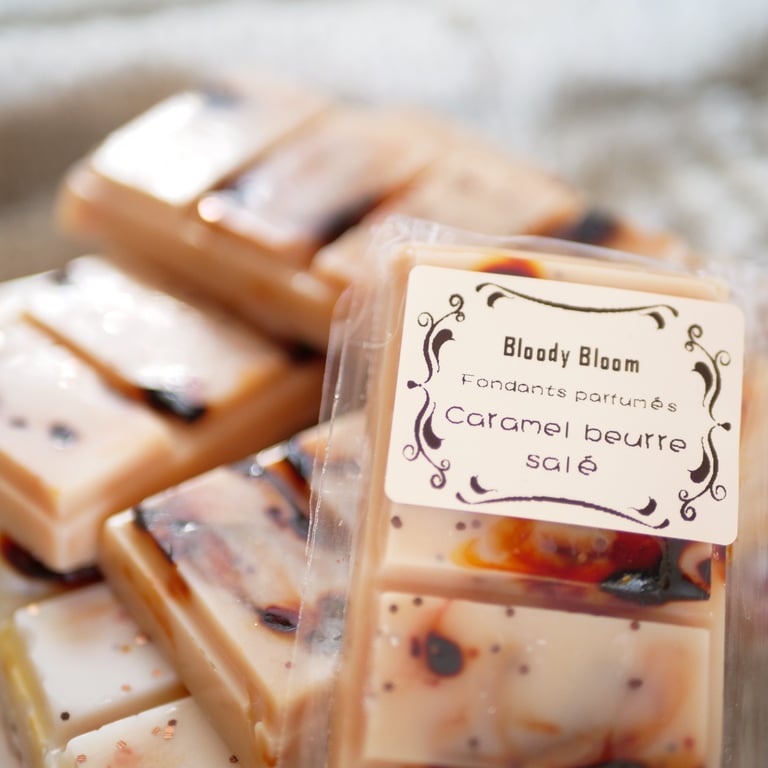caramel beurre salé fondants parfumés bloodybloom bougie artisanale