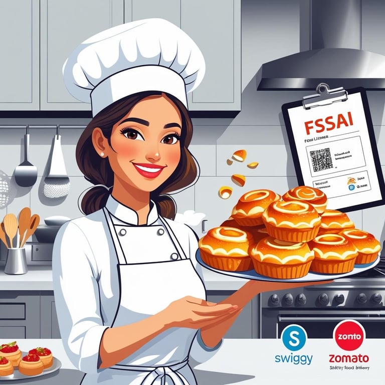 aa-female-home-based-chef-in-an-apron-holding-a-tray-of-freshly-baked-goods-kitchen-background-with-