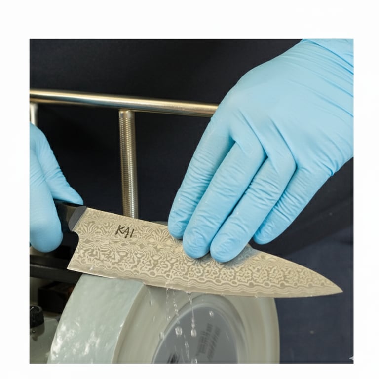 messen aan het slijpen bij sharpknife