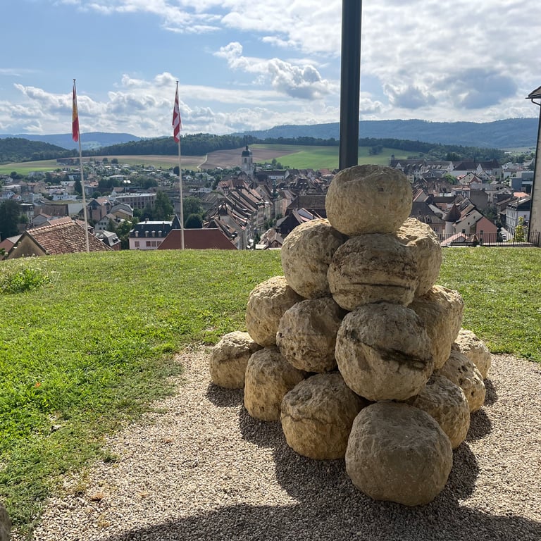 Trebuchet balls uncovered at Chateau Porrentruy