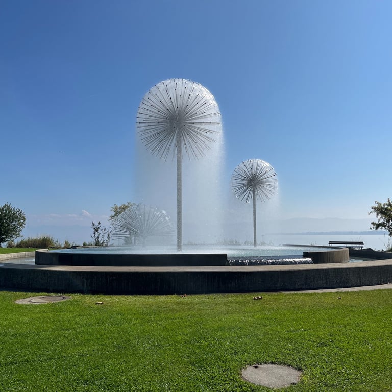 Water features in the park on the Romanshorn waterfront