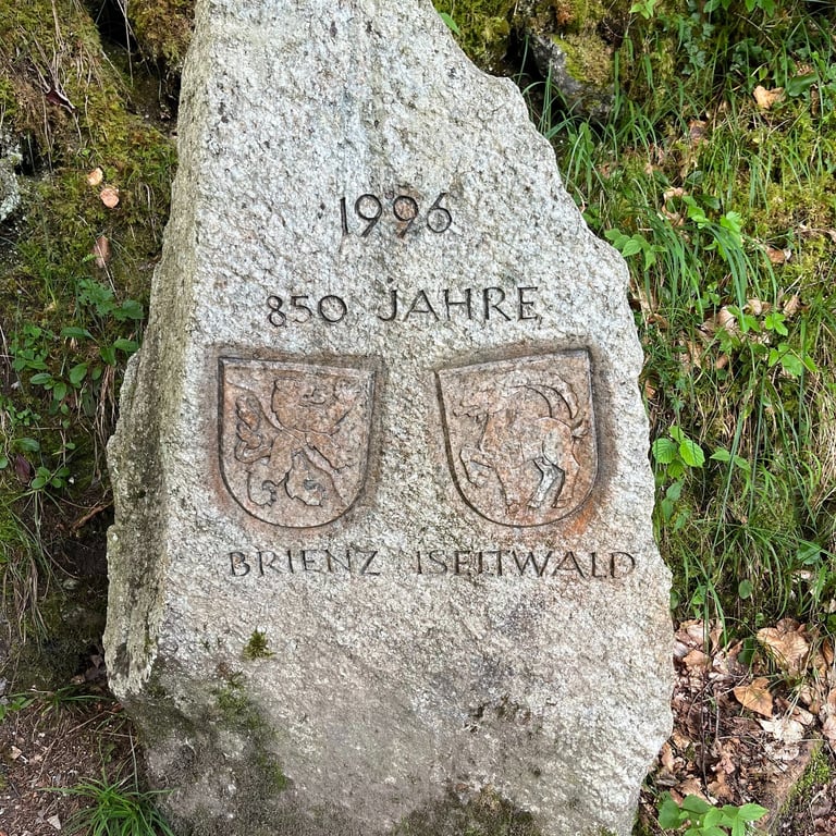 Marker between Brienz and Iseltwald in Switzerland
