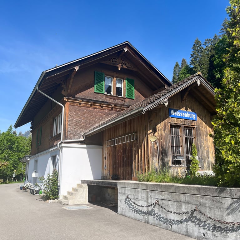 Weissenburg Train Station in Switzerland