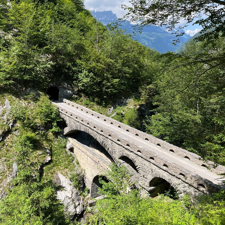 Pantenbrugg in the Linthschlucht in Glarus Switzerland