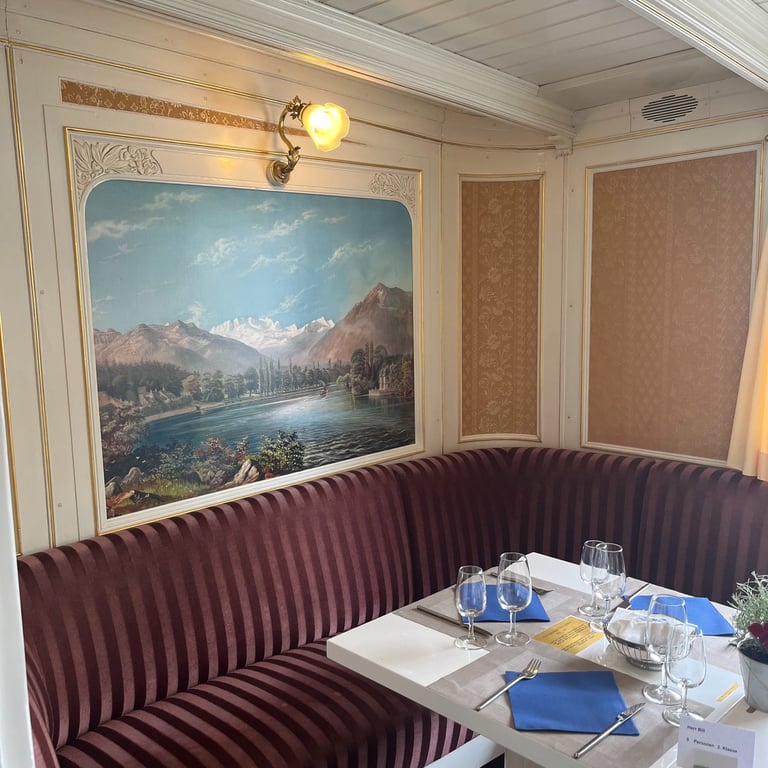 The interior of the Steamship Blümlisalp