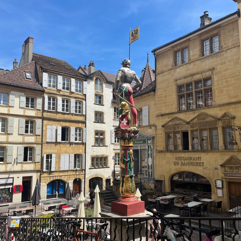 Views of the Neuchâtel Old Town in Switzerland