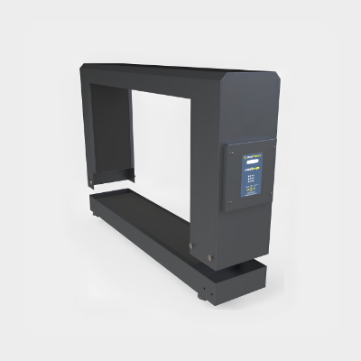 detector de metais industrial base removível para não precisar cortar a correia transportadora