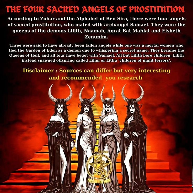 Four 4 angels of prostitution digital art and informational meme