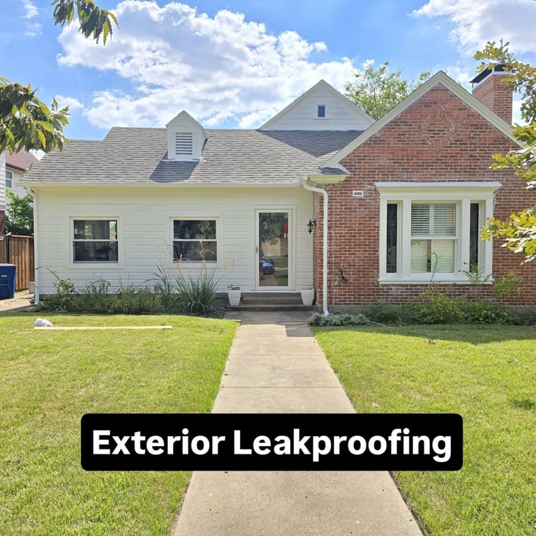 A house with new siding and paint depicting professional exterior leak proofing services.