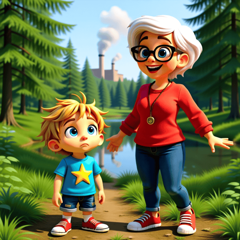 Nanny and Alvey by a stream pollution alveystarr.com