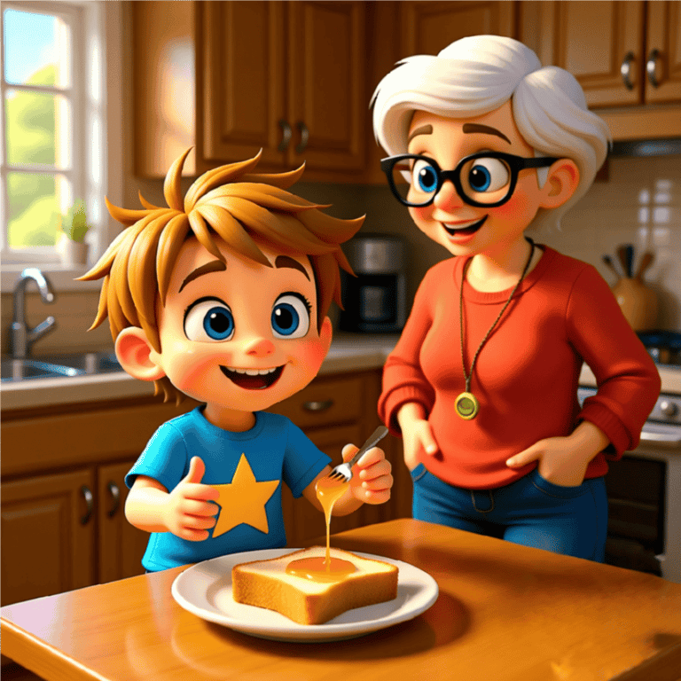 Nanny made toast with honey alverstarr.com