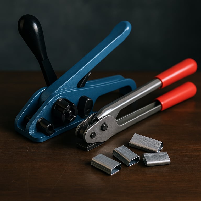 Heavy-duty manual tensioner tool for export packaging