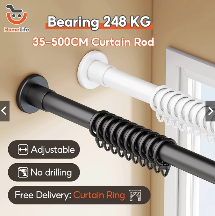 No Drill Curtain Rod