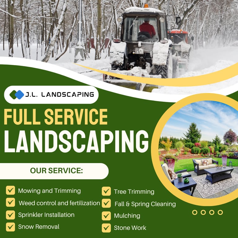 a flyer for a landscaped landscaped landscaped with a tractor