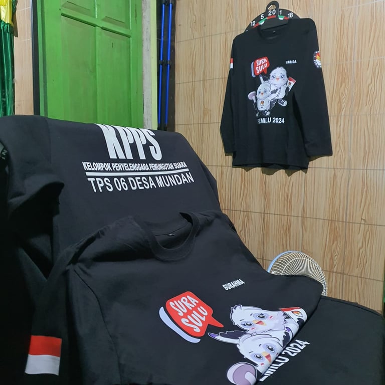Hasil Cetak Sablon Baju kaos di Dundung Print makassar dengan menggunakan printing DTF Press