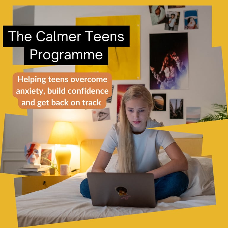 Teen studying the Calmer Teens Program