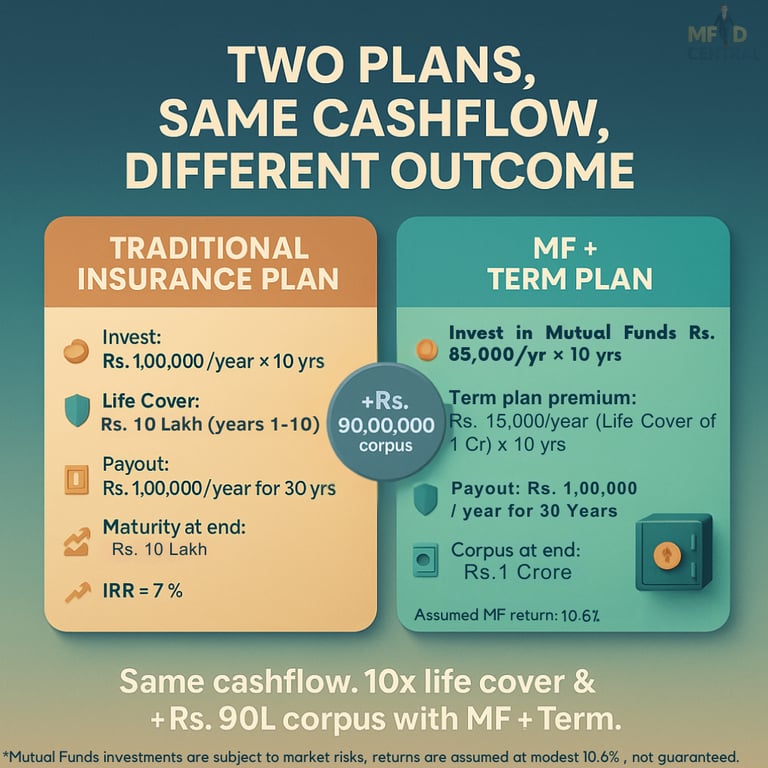 MF VS LIC PLAN