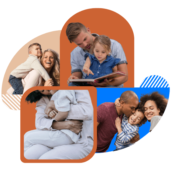 Parents Side – moments tendres entre parents et enfants, symbole de bienveillance et de soutien.