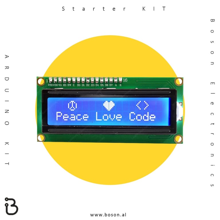 LCD 16x02 for Arduino, Raspberry Pi