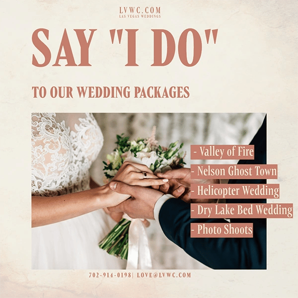Las Vegas wedding packages including Valley of Fire and helicopter ceremony options.