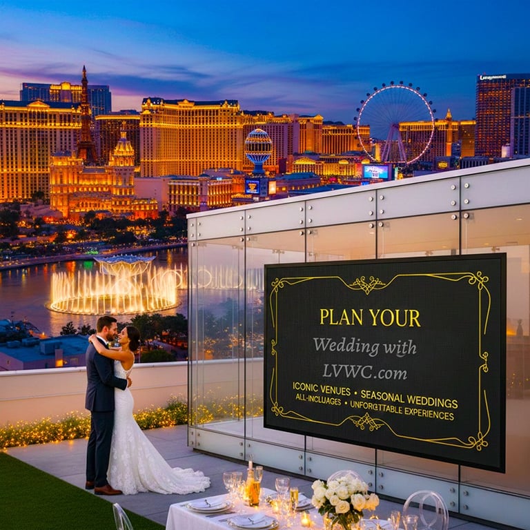 a couple kissing in front of a large screen