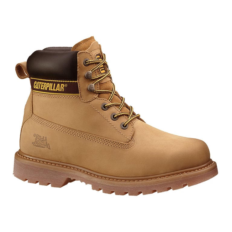 bota caterpillar para trabajo pesado en piel color miel