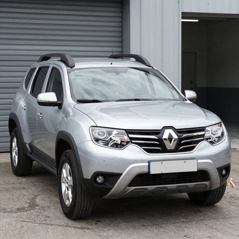 A sleek used car parked in a sunlit urban setting, showcasing its polished exterior and inviting design.