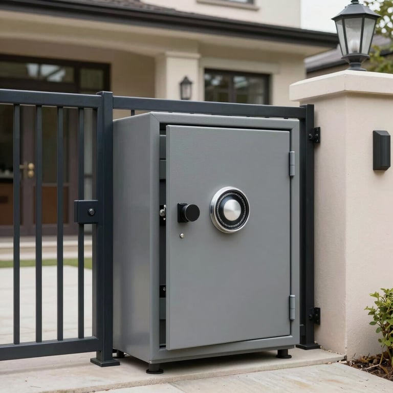 Detailed photography of a safe and secure gated residential property managed by the consultancy.