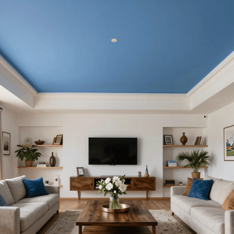 A perfectly renovated modern bathroom with light blue-grey tiles and high-end fixtures in a Southern European / Spanish apartment.