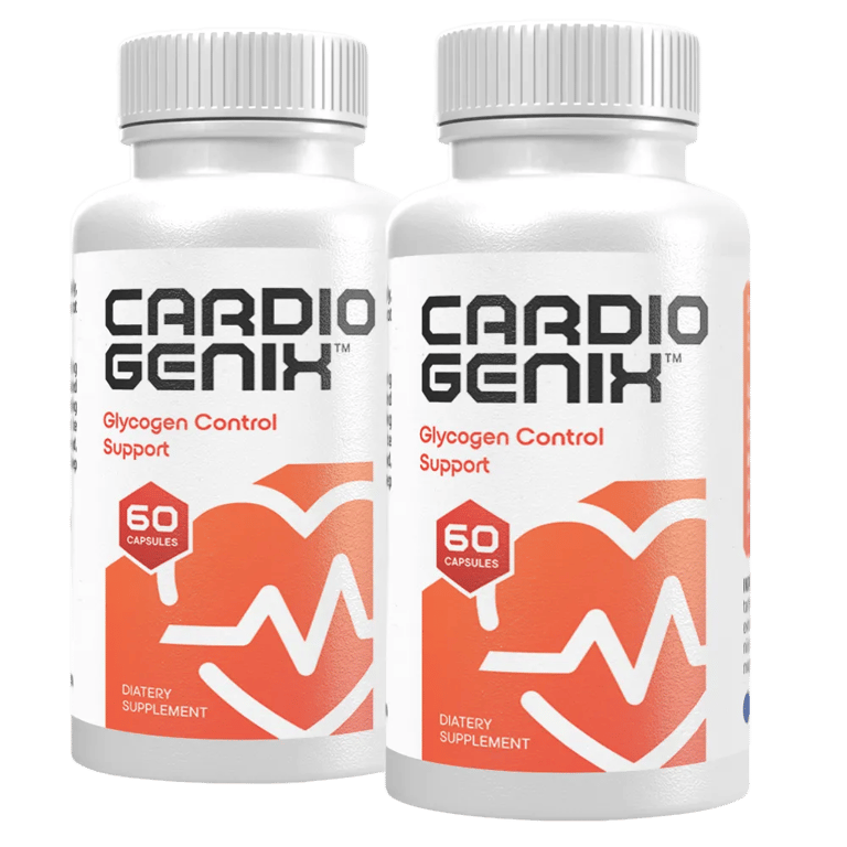 Twee flessen CardioGenix voedingssupplement