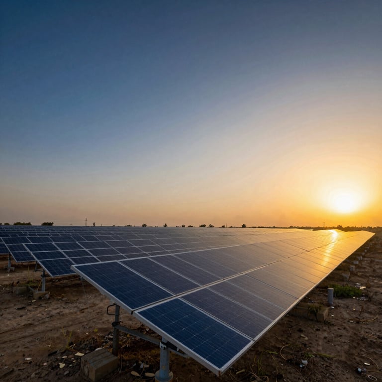 Sleek solar panels installed on the roof of a modern South Asian / Pakistani villa under bright daylight.