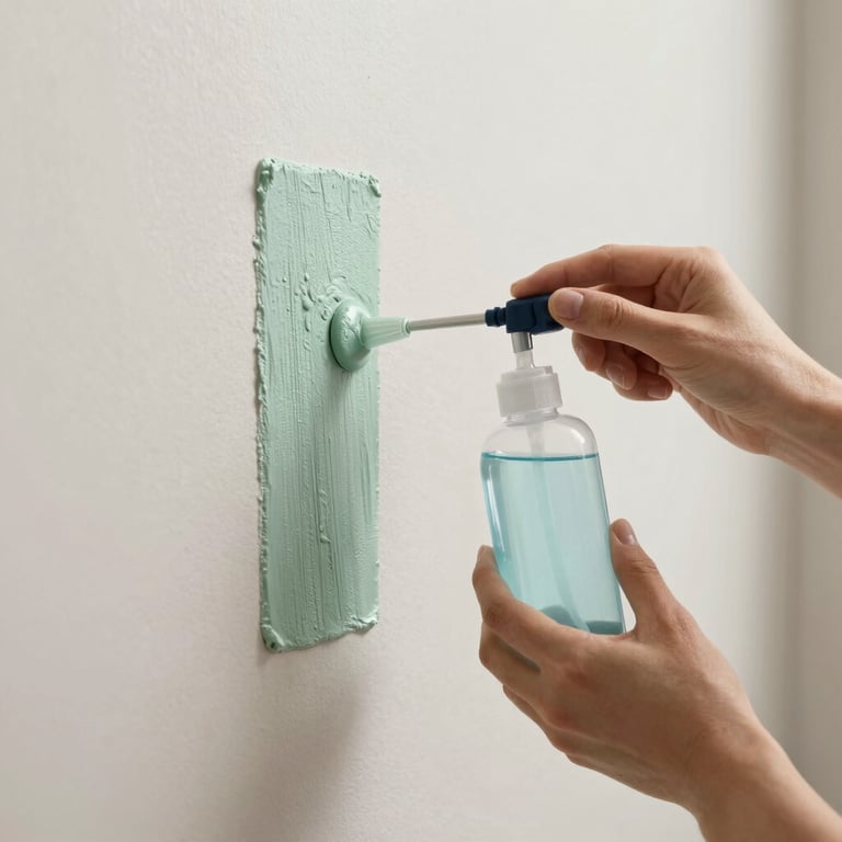 Eco-friendly antimicrobial solution being applied to a wall surface by a professional.