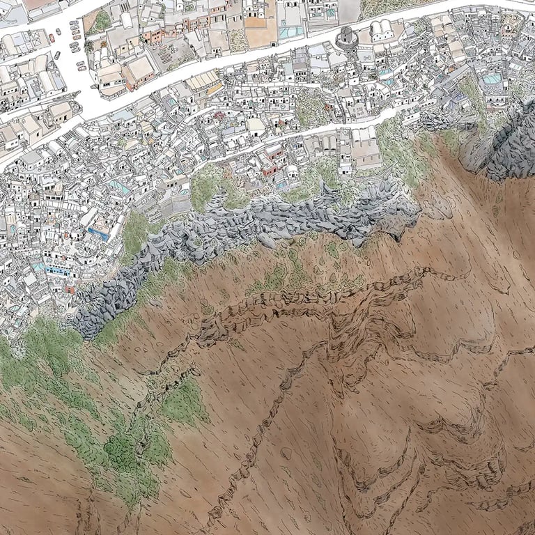 Imerovigli map, detail © 2023 Anaxima Ltd. — used with permission