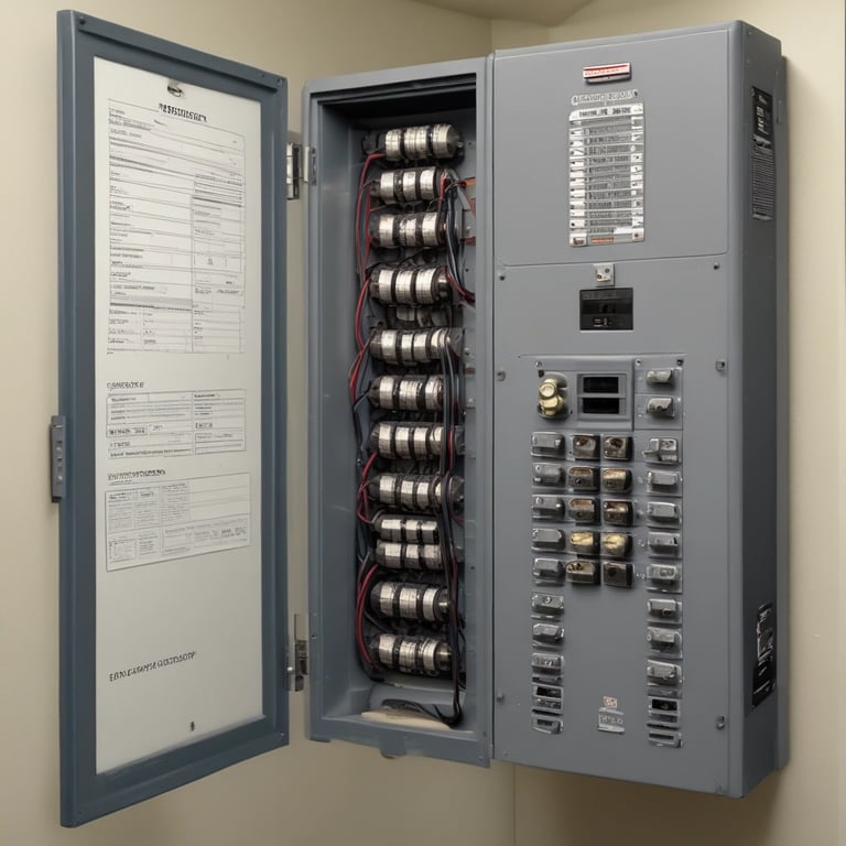 A creative workspace with colorful sketches and design tools spread out.