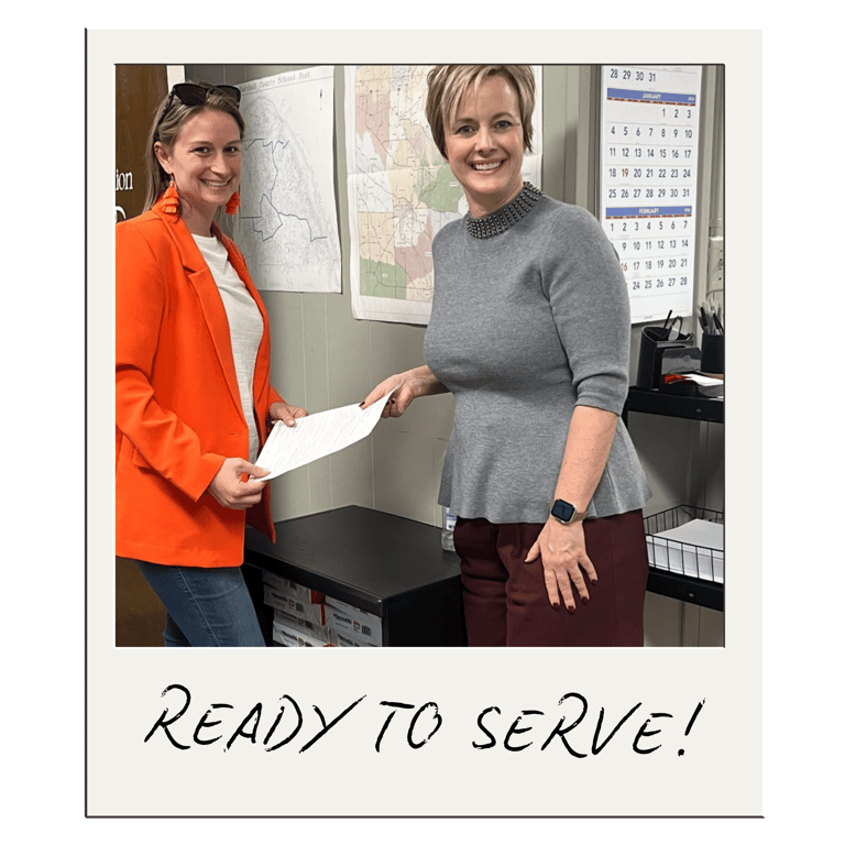 Laura McHugh turning in her paperwork to run for Marshall County District 3 Commissioner