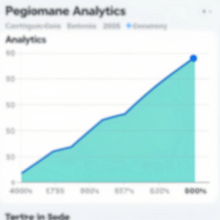 Close-up of a high-performance analytics chart showing growth trends in teal and blue.