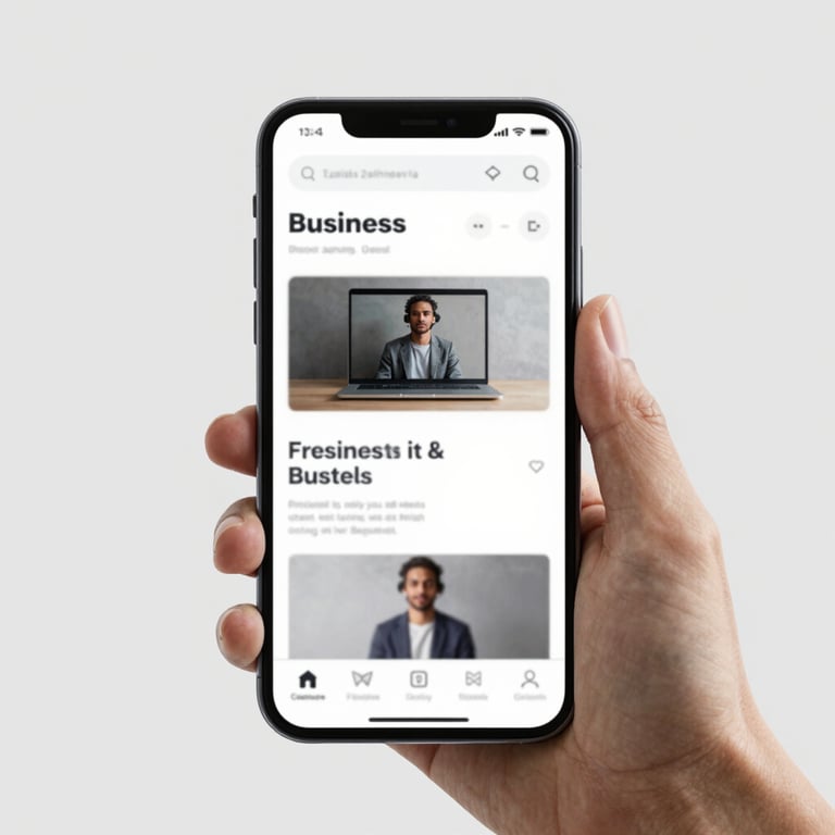 A smartphone showing a perfectly responsive, fast-loading business website layout.