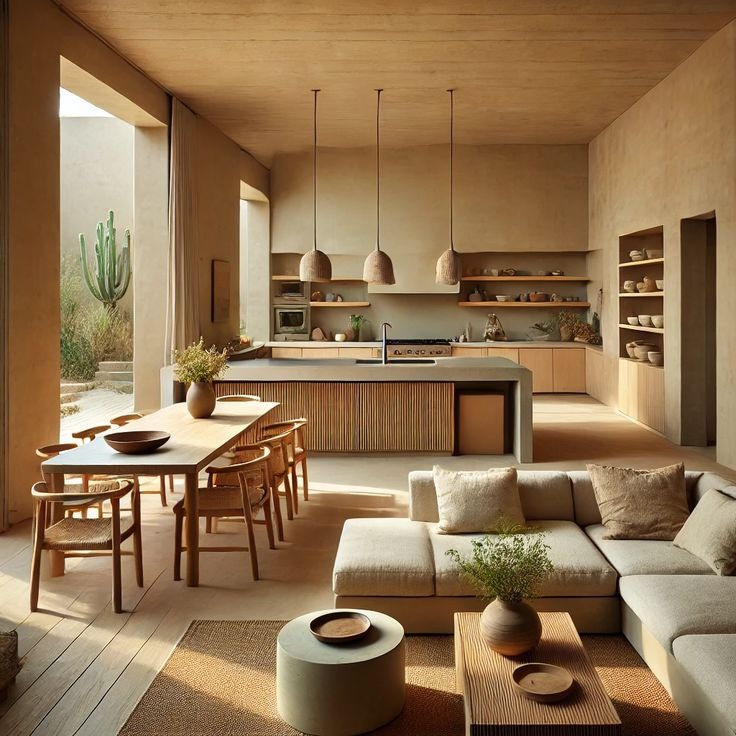 Modern mutfak tasarımı ile düzenlenmiş ferah mutfak alanı