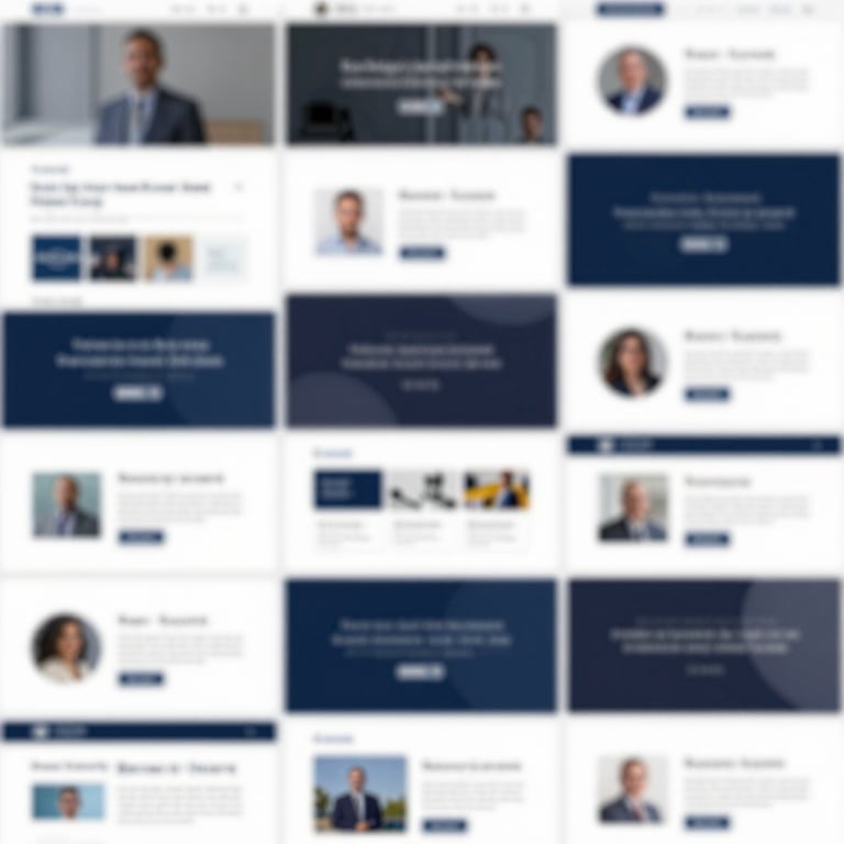 A collage of various web project thumbnails showcasing consistent, professional, and modern design principles.