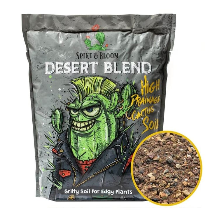 Spike and Bloom desert blend cactus soil with gritty texture and high drainage for indoor succulents