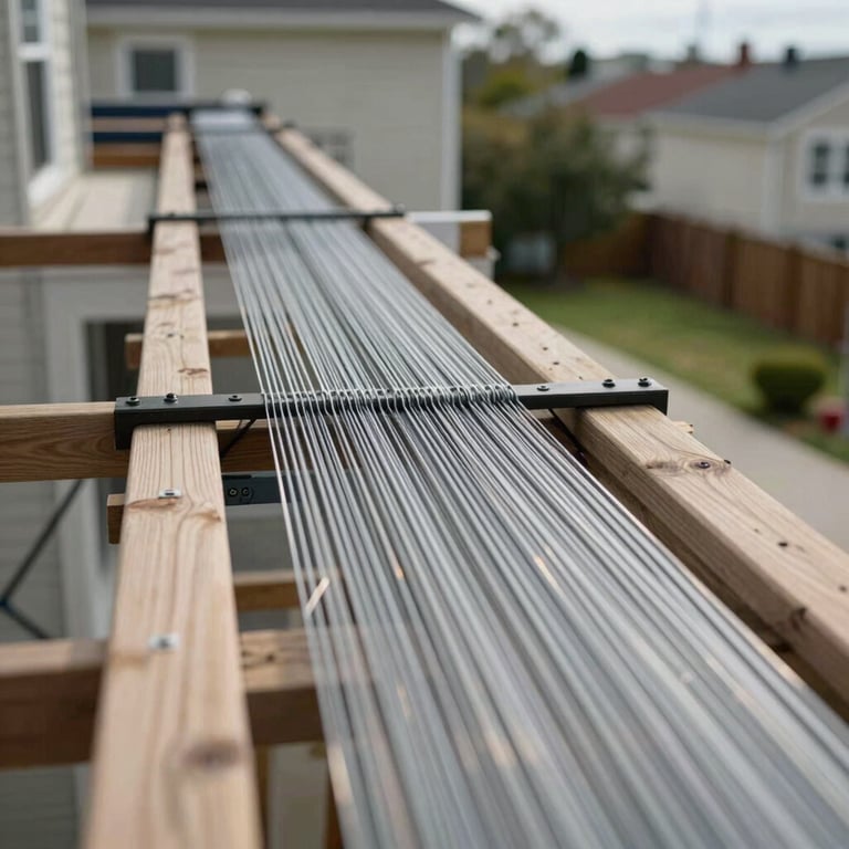 An exterior shot of fiber lines being safely and neatly installed on a residential property.