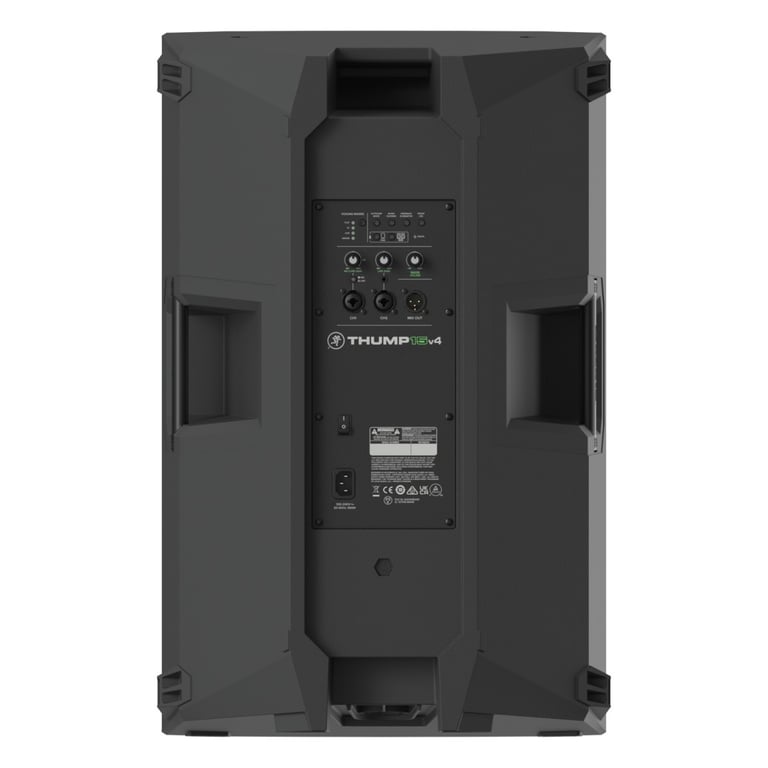 Altavoz activo Mackie Thump 15 V4 visto desde la parte trasera